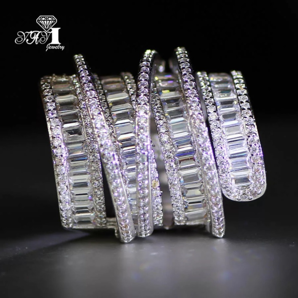 Luxury 925 Sterling Silver Shinning Princess Ring - Picture 8 of 15